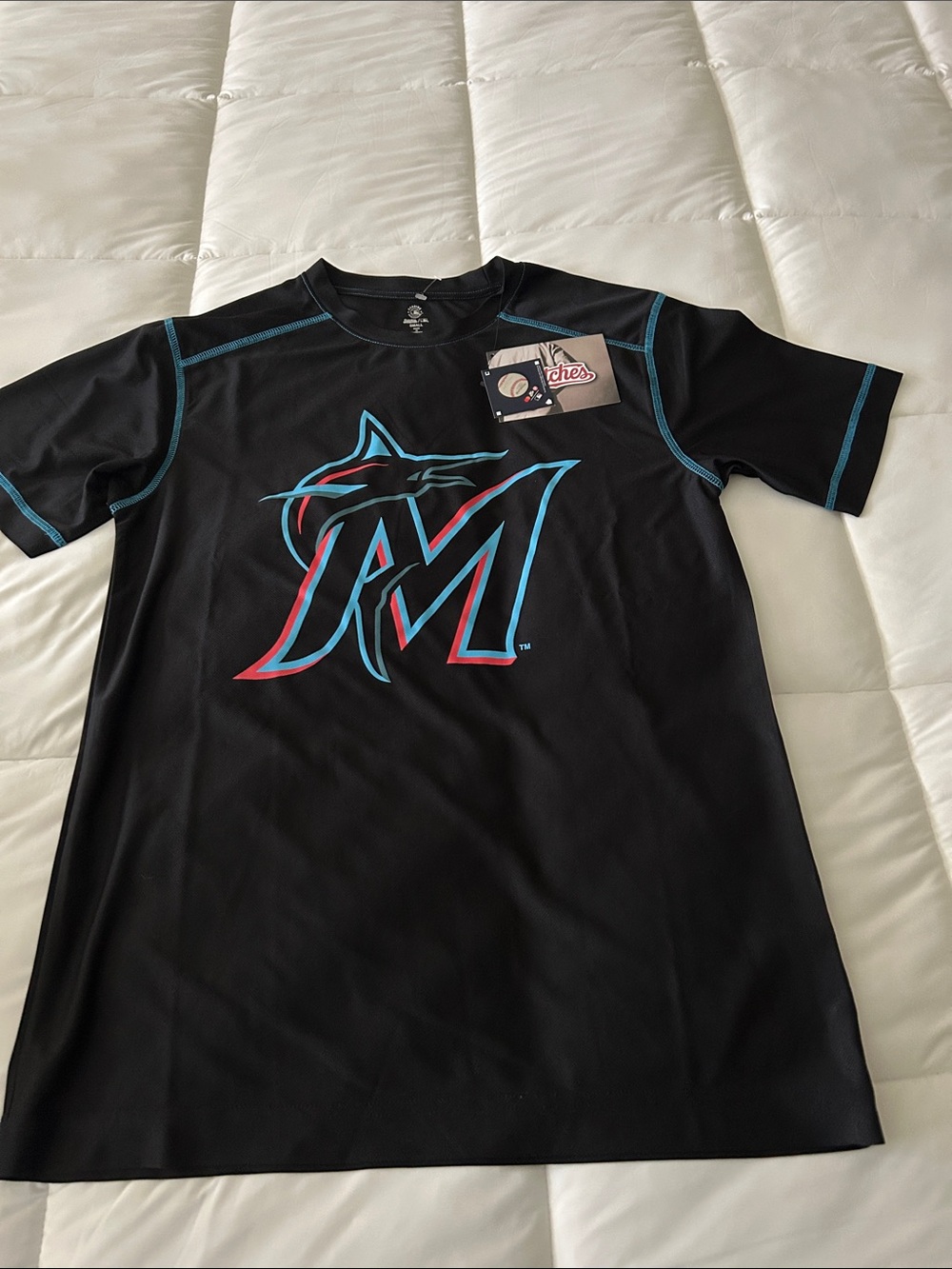 Marlins dri fit Stitches Black Tee